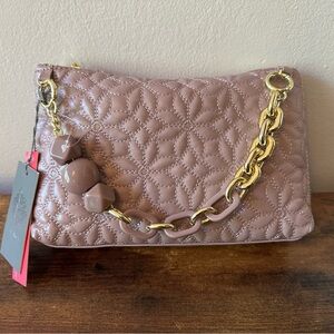 Elegant Quilted Chain Shoulder Bag - Pink